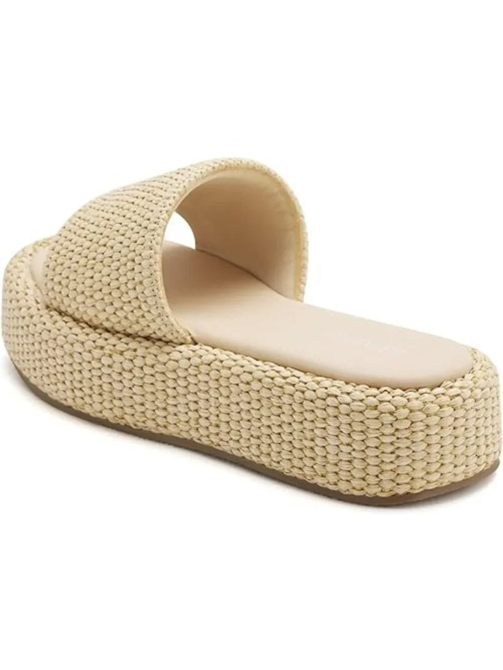 Vodvob Size 10 Sandals Espadrille Raffia Slip-On Beige 1.77